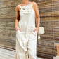 Elegantes Maxikleid mit Spaghettiträgern und floralem Akzent für Damen