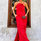 Elegantes Maxikleid mit Spaghettiträgern und floralem Akzent für Damen