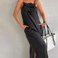 Elegantes Maxikleid mit Spaghettiträgern und floralem Akzent für Damen