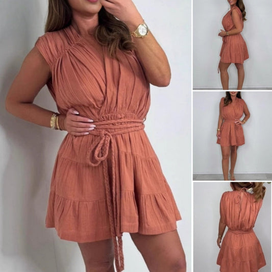 💖👗HEISSER Verkauf 41% RABATT🌹Elegantes, einfarbiges, ärmelloses Damenkleid mit V-Ausschnitt