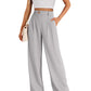 Lässige Damenhose mit hoher Taille und geradem Bein
