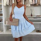 Damen-Minikleid mit Spaghettiträgern und Stufen