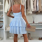 Damen-Minikleid mit Spaghettiträgern und Stufen