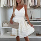 Damen-Minikleid mit Spaghettiträgern und Stufen