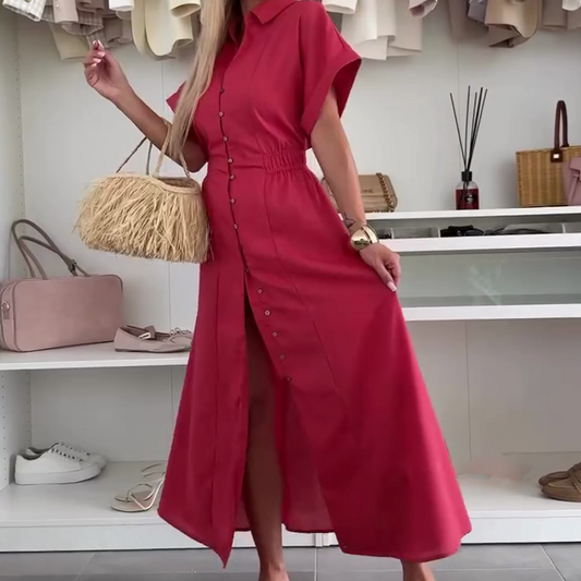 🌹Einfarbiges, lässiges Maxikleid für Damen