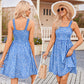 ⏰Heißer Verkauf 49% Rabatt💃Sommerkleider für Damen, lässiges Sommerkleid mit quadratischem Ausschnitt und Blumenmuster und Taschen