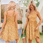 ⏰Heißer Verkauf 49% Rabatt💃Sommerkleider für Damen, lässiges Sommerkleid mit quadratischem Ausschnitt und Blumenmuster und Taschen