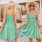 ⏰Heißer Verkauf 49% Rabatt💃Sommerkleider für Damen, lässiges Sommerkleid mit quadratischem Ausschnitt und Blumenmuster und Taschen