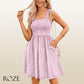 ⏰Heißer Verkauf 49% Rabatt💃Sommerkleider für Damen, lässiges Sommerkleid mit quadratischem Ausschnitt und Blumenmuster und Taschen