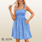 ⏰Heißer Verkauf 49% Rabatt💃Sommerkleider für Damen, lässiges Sommerkleid mit quadratischem Ausschnitt und Blumenmuster und Taschen