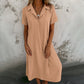 Einfarbiges Kurzarmkleid für Damen
