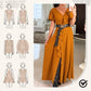 Asymmetrisches Kleid mit V-Ausschnitt und Rüschen für Damen