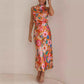Love In The Garden Maxikleid mit Blumenmuster, Neckholder und elastischer Taille