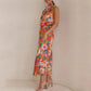 Love In The Garden Maxikleid mit Blumenmuster, Neckholder und elastischer Taille
