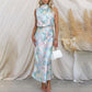 Love In The Garden Maxikleid mit Blumenmuster, Neckholder und elastischer Taille