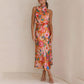 Love In The Garden Maxikleid mit Blumenmuster, Neckholder und elastischer Taille