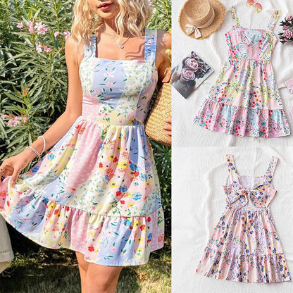 🌸 Romantik blüht! Ein ärmelloser Minirock mit Blumenmuster für sommerliche Eleganz 👗