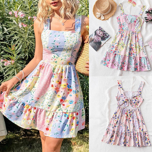 🌸 Romantik blüht! Ein ärmelloser Minirock mit Blumenmuster für sommerliche Eleganz 👗