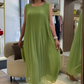 Fließendes grünes ärmelloses Maxikleid