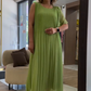 Fließendes grünes ärmelloses Maxikleid
