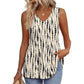 💜LETZTER TAG ANGEBOT - 49% RABATT💜Bedrucktes, fließendes, ärmelloses Tanktop mit V-Ausschnitt und Schößchen für Damen