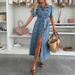 👗Jeanshemdkleid mit Knopfleiste für Damen💙