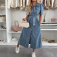 👗Jeanshemdkleid mit Knopfleiste für Damen💙