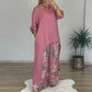2-teiliges Set aus asymmetrischem Oberteil und bedruckter Hose für Damen