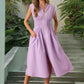 Elegantes Maxikleid mit V-Ausschnitt und Schlitz für Damen👗