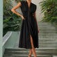 Elegantes Maxikleid mit V-Ausschnitt und Schlitz für Damen👗