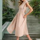 Elegantes Maxikleid mit V-Ausschnitt und Schlitz für Damen👗