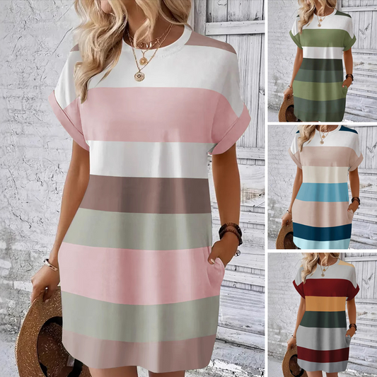 💓Sommer-Schnäppchen💓Lässiges Rundhalskleid für Damen