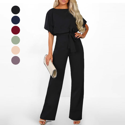 Jumpsuit mit hoher Taille und weitem Bein für Damen