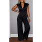 💋Elegantes Damen-Set aus Oberteil und Hose mit V-Ausschnitt