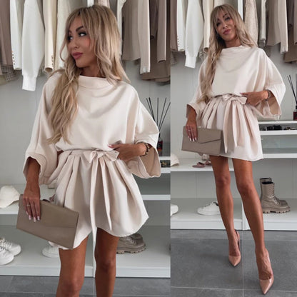 Modisches, lockeres Kleid mit Dolman-Ärmeln für Damen