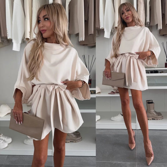 Modisches, lockeres Kleid mit Dolman-Ärmeln für Damen