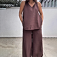 🔥Neuer heißer Verkauf❤️‍🔥Ärmelloses Top und Hose mit weitem Bein für Damen