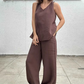 🔥Neuer heißer Verkauf❤️‍🔥Ärmelloses Top und Hose mit weitem Bein für Damen