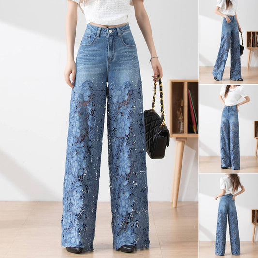 💃Sommermode vorwärts🌸🔥 Gespleißte Jeans mit Spitze