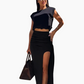 🌸Neu eingetroffen 50 % RABATT💖 Elegantes Damen-Set aus Top und hochgeschlitztem Rock