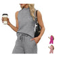 🌸Neu eingetroffen 50 % RABATT💖 Lässiges ärmelloses Damen-Set mit Oberteil und Hose mit weitem Bein, 2-teilig
