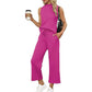 🌸Neu eingetroffen 50 % RABATT💖 Lässiges ärmelloses Damen-Set mit Oberteil und Hose mit weitem Bein, 2-teilig