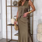 Elegantes Damen-Set mit Weste und Maxirock mit V-Ausschnitt