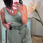 Lässiges Tanktop- und Hosenset mit weitem Bein für Damen