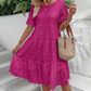 🌸Damenkleid mit Rundhalsausschnitt und Blumenmuster
