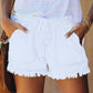 🍃 Distressed-Jeansshorts mit hoher Taille und Kordelzug