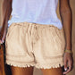 🍃 Distressed-Jeansshorts mit hoher Taille und Kordelzug