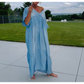 Lässiges, lockeres Maxikleid mit V-Ausschnitt für Damen