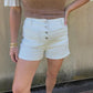 ✨Weiße High-Waist-Jeansshorts für Damen mit mehreren Knopfreihen