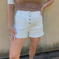 ✨Weiße High-Waist-Jeansshorts für Damen mit mehreren Knopfreihen